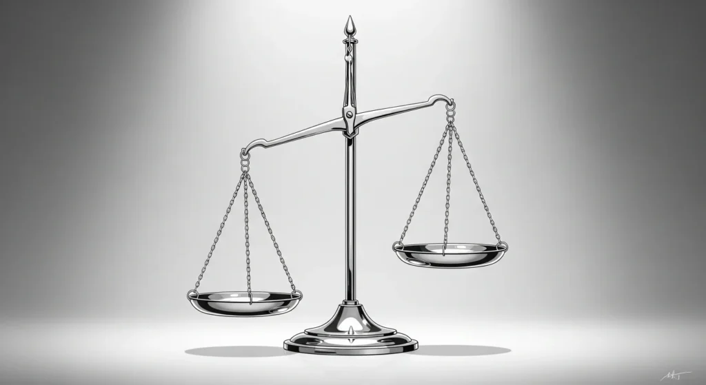 Balanced scales representing political neutrality
